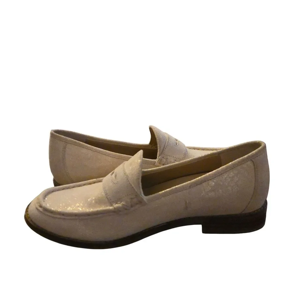 Vionic Beige /gold shimmer Loafers - Picture 9 of 11